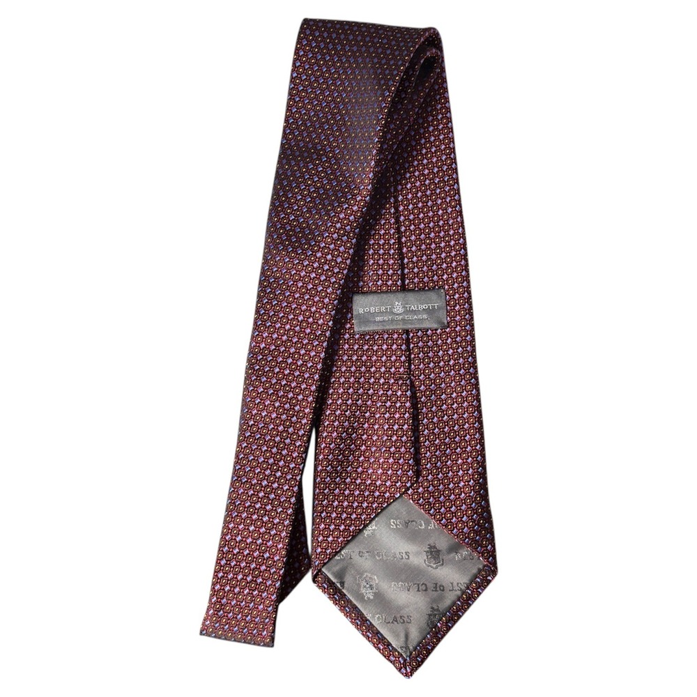 Robert Talbott Best of Class‎ Necktie Men's Red Blue Patterned Silk Classic